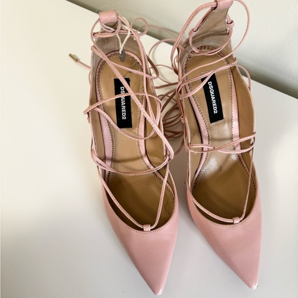 Dsquared2 leather lasercut accents pimps pink size EU 36 leather US 5 - Picture 4 of 12